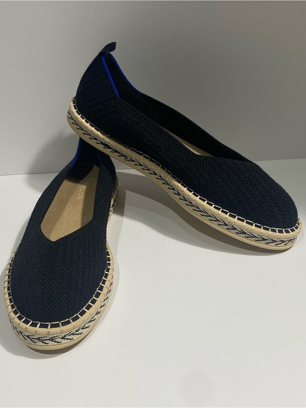 Rothy’s Espadrille Flats – Black/Cream, Women’s Size 12